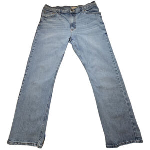 Wrangler Straight Fit Jean 34x29 Light Wash Denim Western Cowboy Classic Red Tab